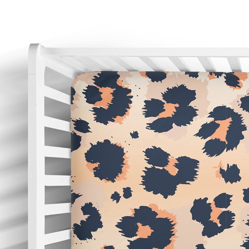 Leopard Print Baby Bedding Mini Crib Sheets Gender Neutral Etsy