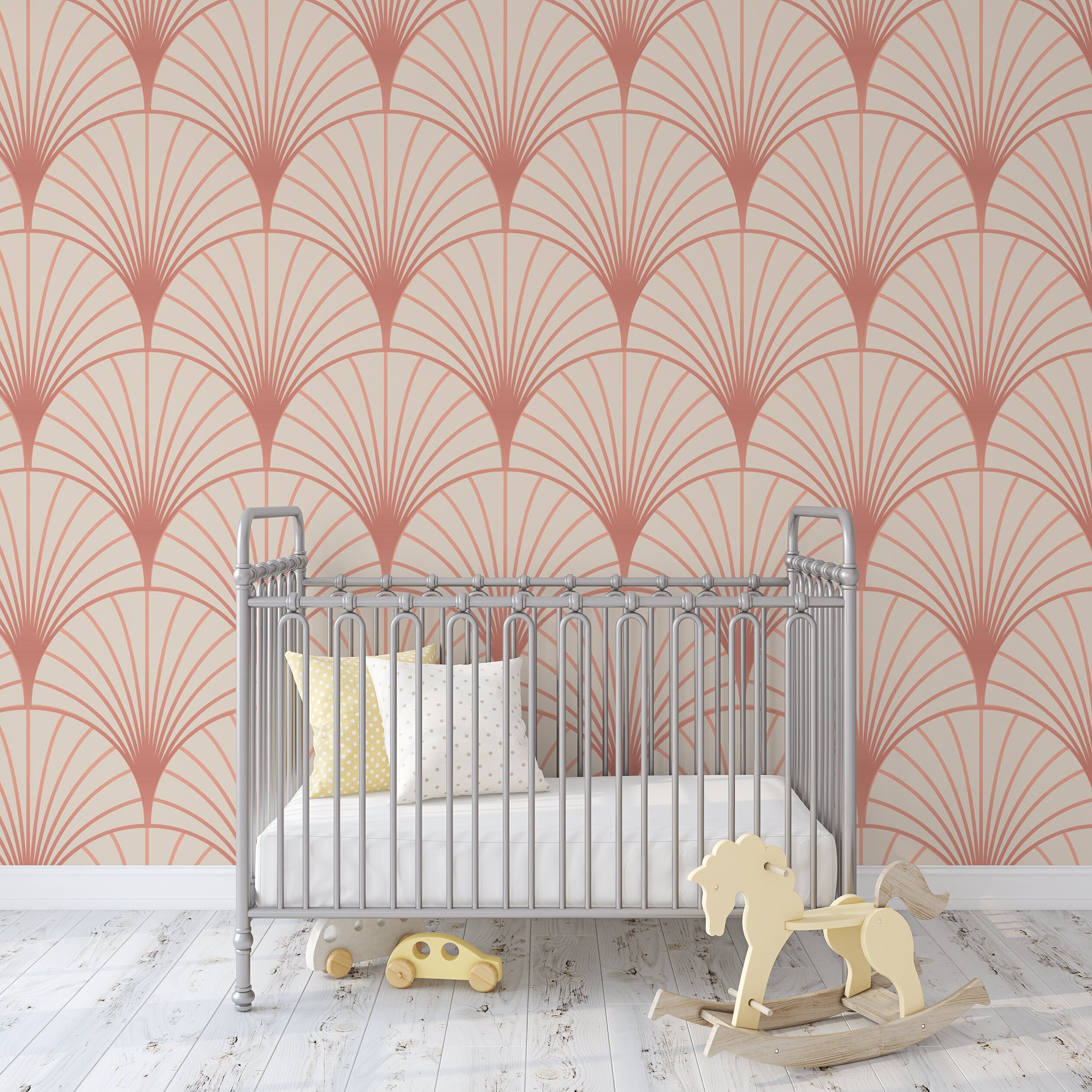 Pink Geometric Art Deco Wallpaper Peel and Stick Vinyl Etsy