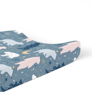 Constellation Bears Changing Mat Cover - Gender Neutral - Celestial Change Pad - Cosmic Nursery Decor - Baby Room Accessories