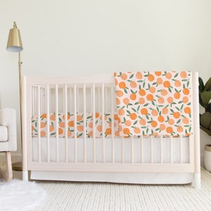 Peaches and Cream Fleece Blanket - Baby Shower Gift - Crib Bedding Set - Floral Gift Set - Expecting Mom Gift
