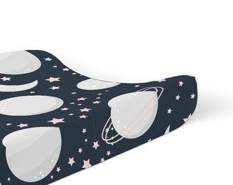 Planets and Stars Change Pad - Space Changing Mat Cover - Cosmic Baby Nursery Decor - Celestial Kids Accessories