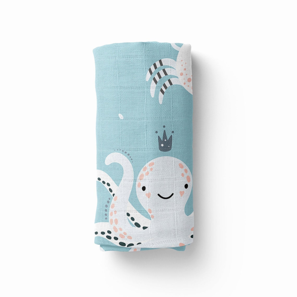 Blue Octopus Crib Sheet Under the Sea Nursery Marine Baby Etsy