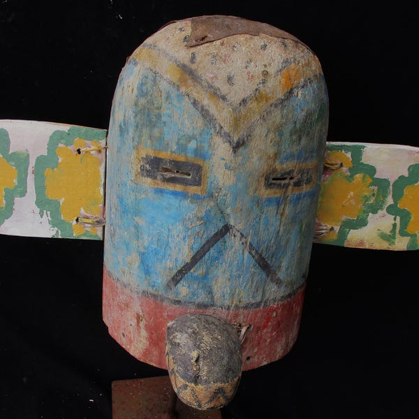 Hopi Kachina wooden helmet mask, 34 cm