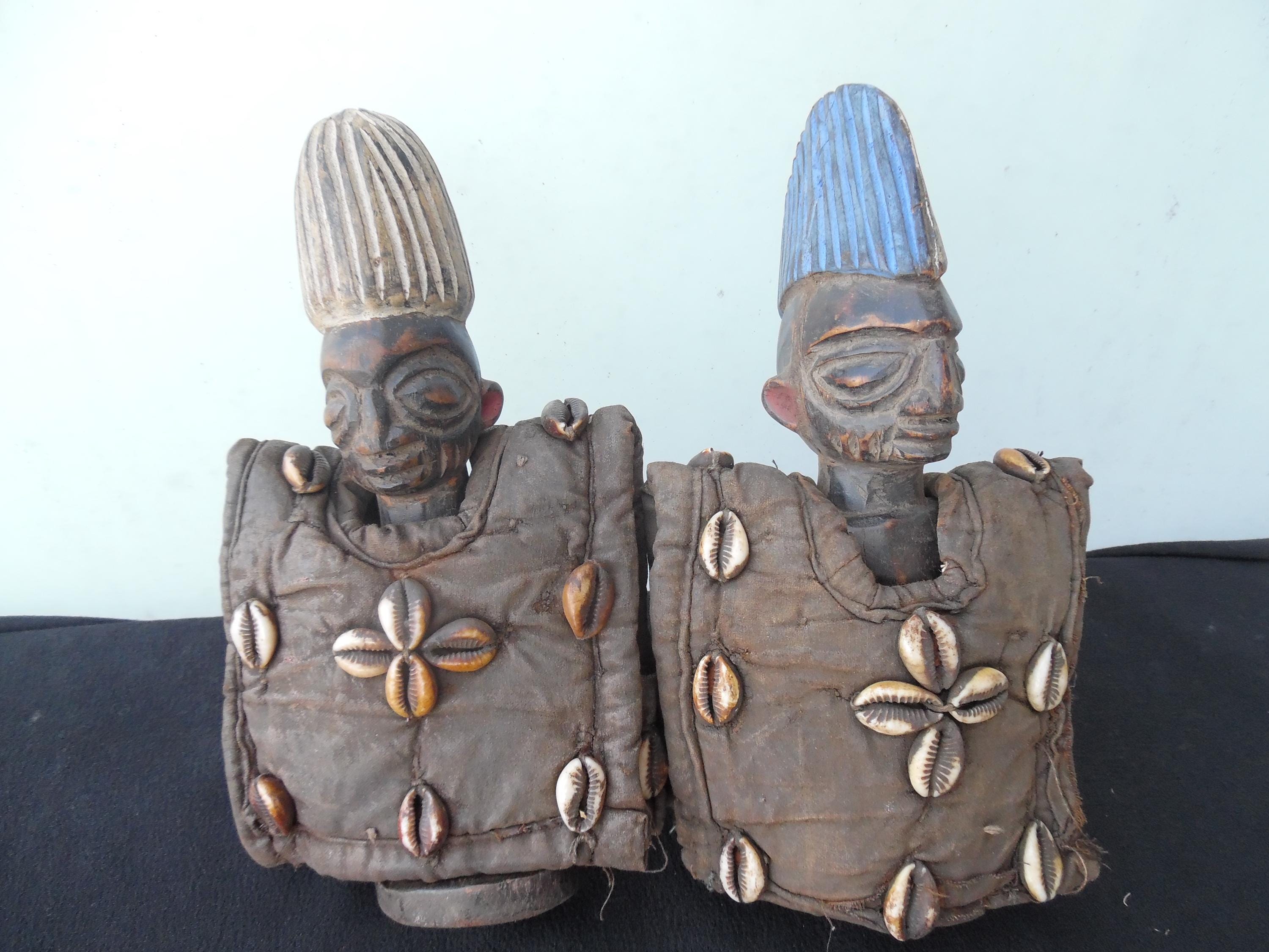 Couple of IBEDJI or IBEJI YORUBA twins - Nigeria