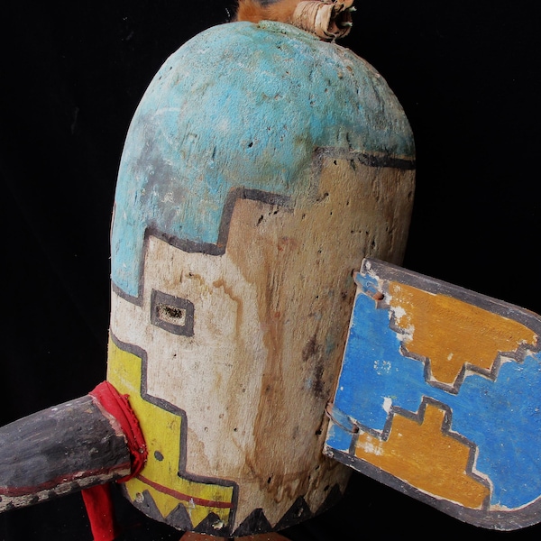 Hopi Kachina wooden helmet mask, 34 cm