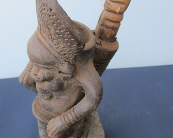 Bamileke terracotta pipe 28 cm