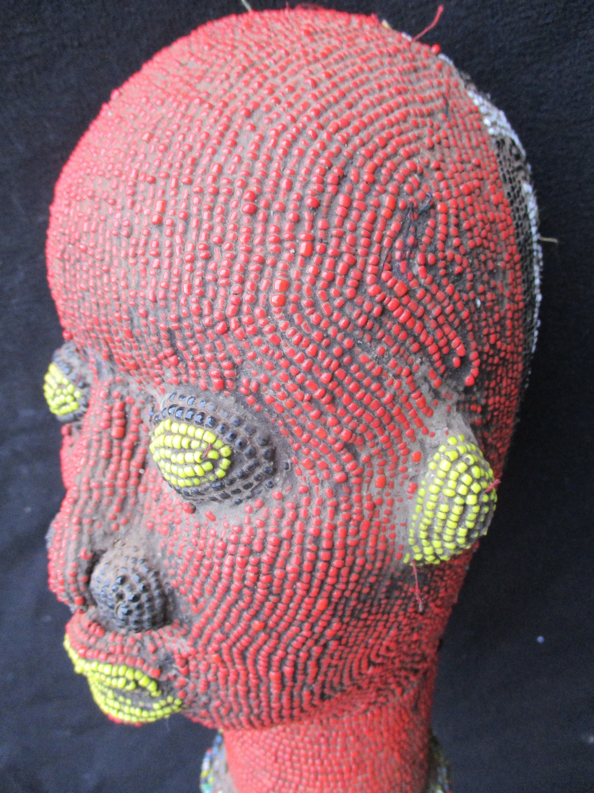 African Art Afrikanische Kunst beaded head Bamileke 28 cm African mask