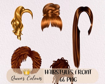 Hair Set Clipart, Front Hair Clipart, Hair Salon Clipart, Hairstyles Clipart, Hair Illustration, Portrait Creator, Hair Clipart PNG.