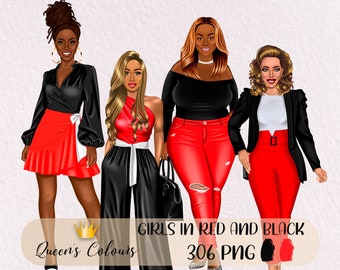 Fashion Girl Clipart, Planner Babe Clipart, Black Women Clipart, Girl Boss Clipart, Fashion Lady Clipart, Sisters Clipart, Afro Babe Clipart