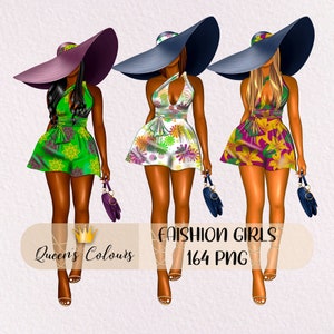 Sommer Mädchen Clipart, Sommer Strand Clipart, Hut Mädchen Clipart, Mode Mädchen Clipart, Sommer Vibes Png, Black Girl Clipart, Sommer Clipart.