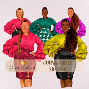 Black Girl Clipart, Plus Size Girl Clipart, Curvy Woman PNG, Black Girl Clipart, Curvy Lady Clipart, Boss Lady Clipart, Plus Size Model.