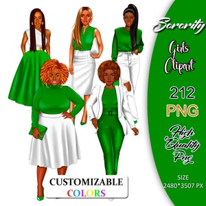 Imágenes prediseñadas de chicas de hermandad, hermandad verde y blanca, hermandad Iota Phi Lambda, imágenes prediseñadas de chicas hermanas, imágenes prediseñadas de feminidad, imágenes prediseñadas de chicas negras.