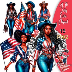 Stickers planificateur fille noire 4 juillet, joyeux 4 juillet Clipart, clipart fête de l'indépendance, clipart Amérique, clipart femme noire américaine.