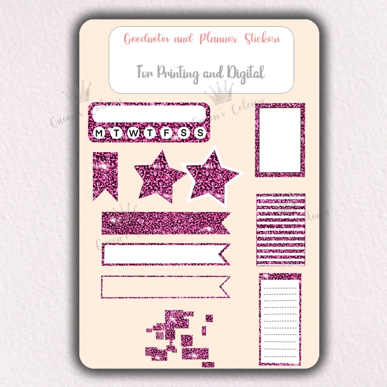 Pink Glitter Planner Set Planner Decorations Planner Stickers Etsy