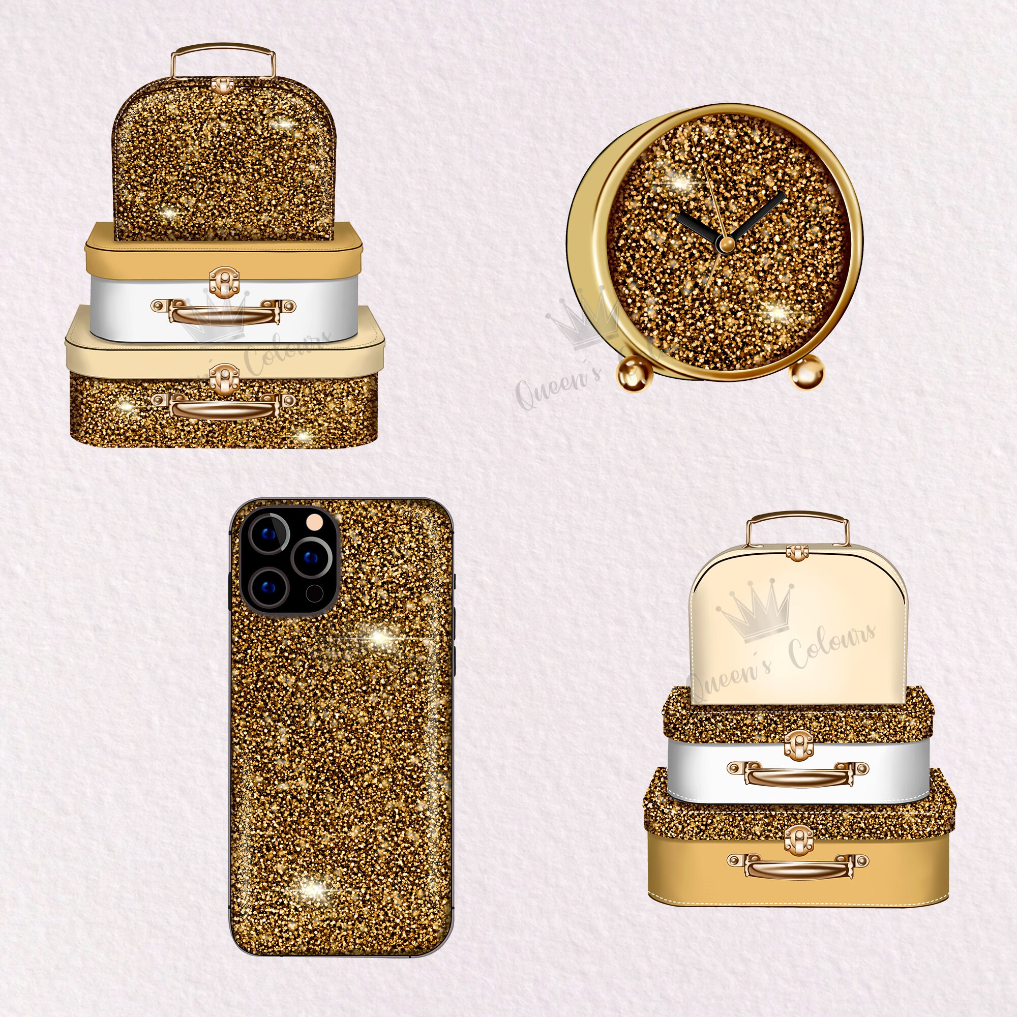 Glitter Planner Set Glitter Planner Clipart Glitter Planner Etsy