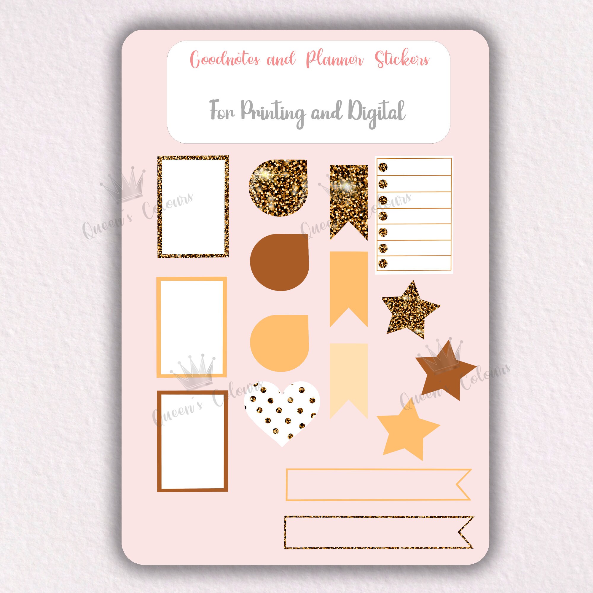Glitter Planner Set Glitter Planner Clipart Glitter Planner Etsy
