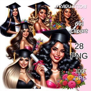 Latina Graduation Png Bundle, Hispanic Graduation Girl, Latina Graduate Clipart, Chicana Graduation Png, Latina Senior Graduation Png.