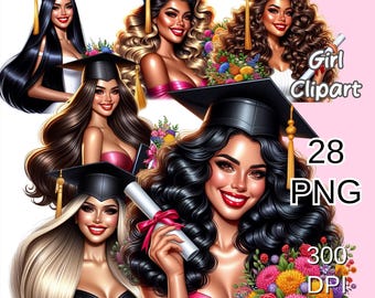 Latina Graduation Png Bundle, Hispanic Graduation Girl, Latina Graduate Clipart, Chicana Graduation Png, Latina Senior Graduation Png.