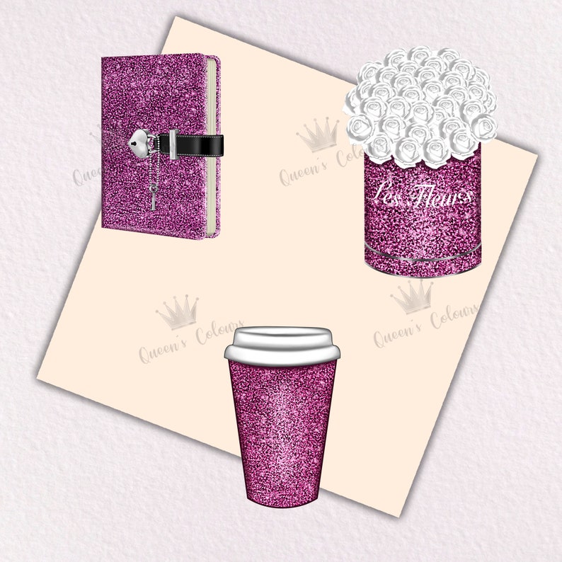 Pink Glitter Planner Set Planner Decorations Planner Stickers Etsy