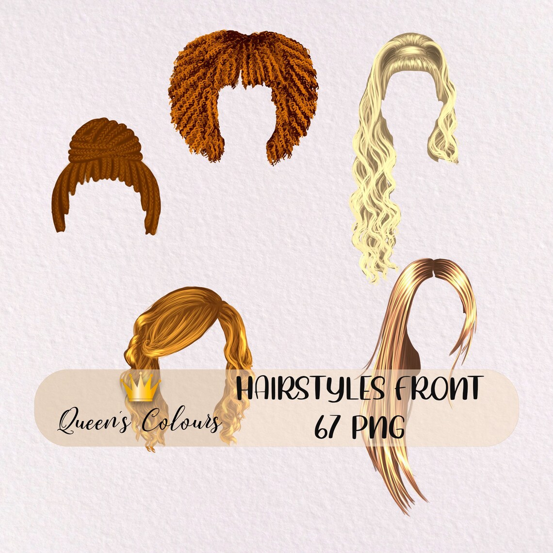 Hairstyles Clipart Hair Set Clipart Natural Hair Clipart Front Hair ...