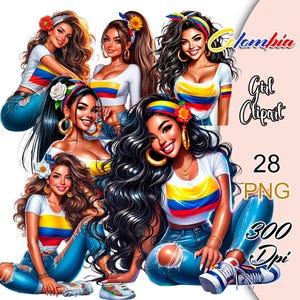 Latina meisje clipart, Colombiaans meisje png, Chicana trotse clipart, Hispanic meisje clipart, trotse Latina png, Colombia meisje clipart, Chicana png.