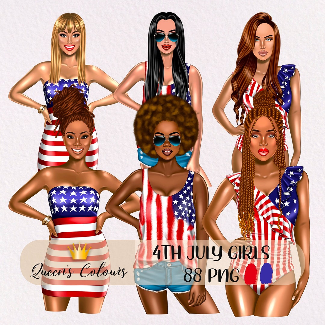 4TH July Girls Clipart American Girls Clipart 4th of July Clipart ...