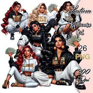 Latina milionaria PNG, Clipart ragazza boss, Clipart latina ricca, Clipart ragazze che si danno da fare, Clipart latina, Donna ispanica milionaria, Ragazza boss.