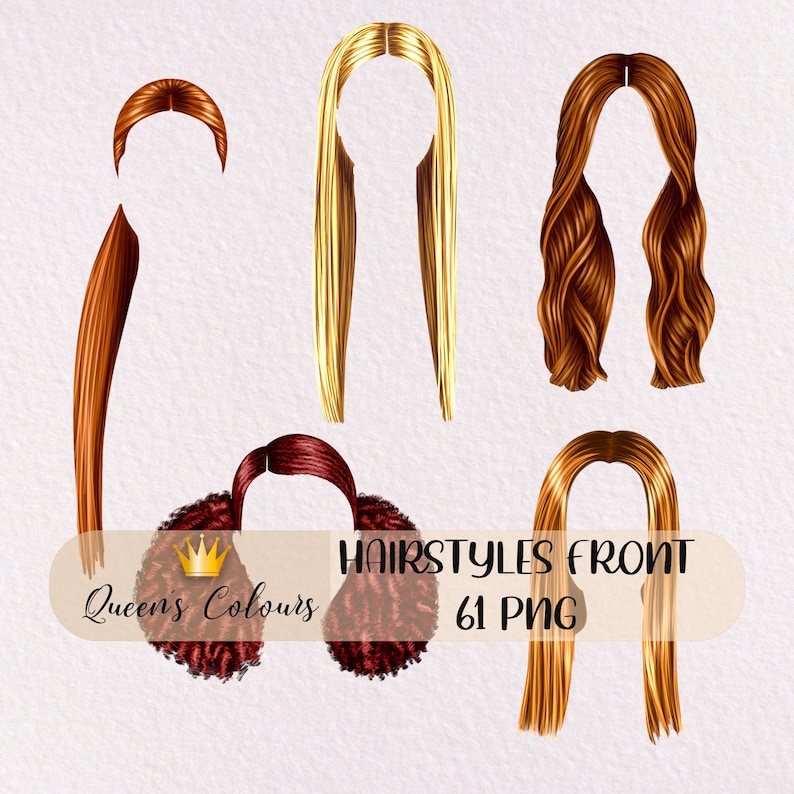 Front Hair Clipart Long Hair Clipart Hair Set Clipart Hair Logo Design