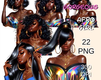 Hermosa chica afro clipart, reina negra png, reina melanina png, chica negra clipart, chica negra de verano, vibraciones de verano png, reina afro png.