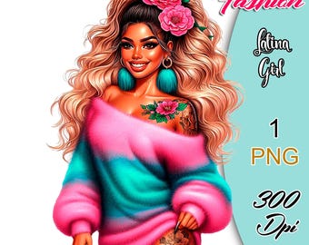 Clipart z Latynoską Dziewczyną, Clipart z Modną Blondyną Latynoską, 1 Png, Gorąca Latynoska Png, Dziewczyna Hiszpańska Png, Duma Chicana, Clipart z Latynoską Kobietą.