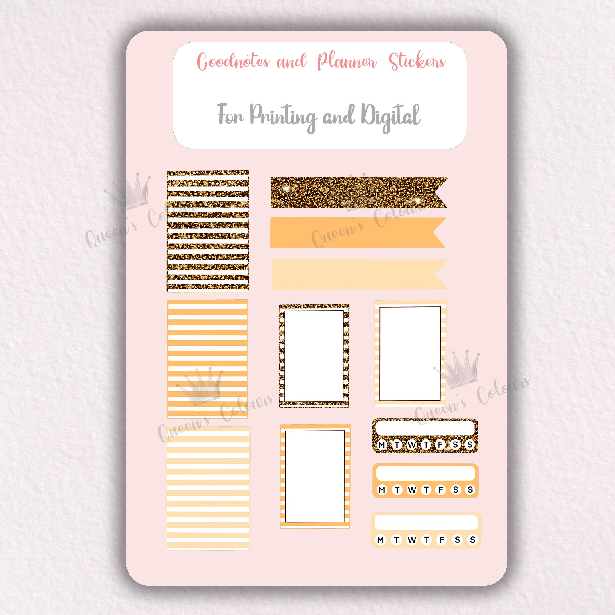 Glitter Planner Set Glitter Planner Clipart Glitter Planner Etsy