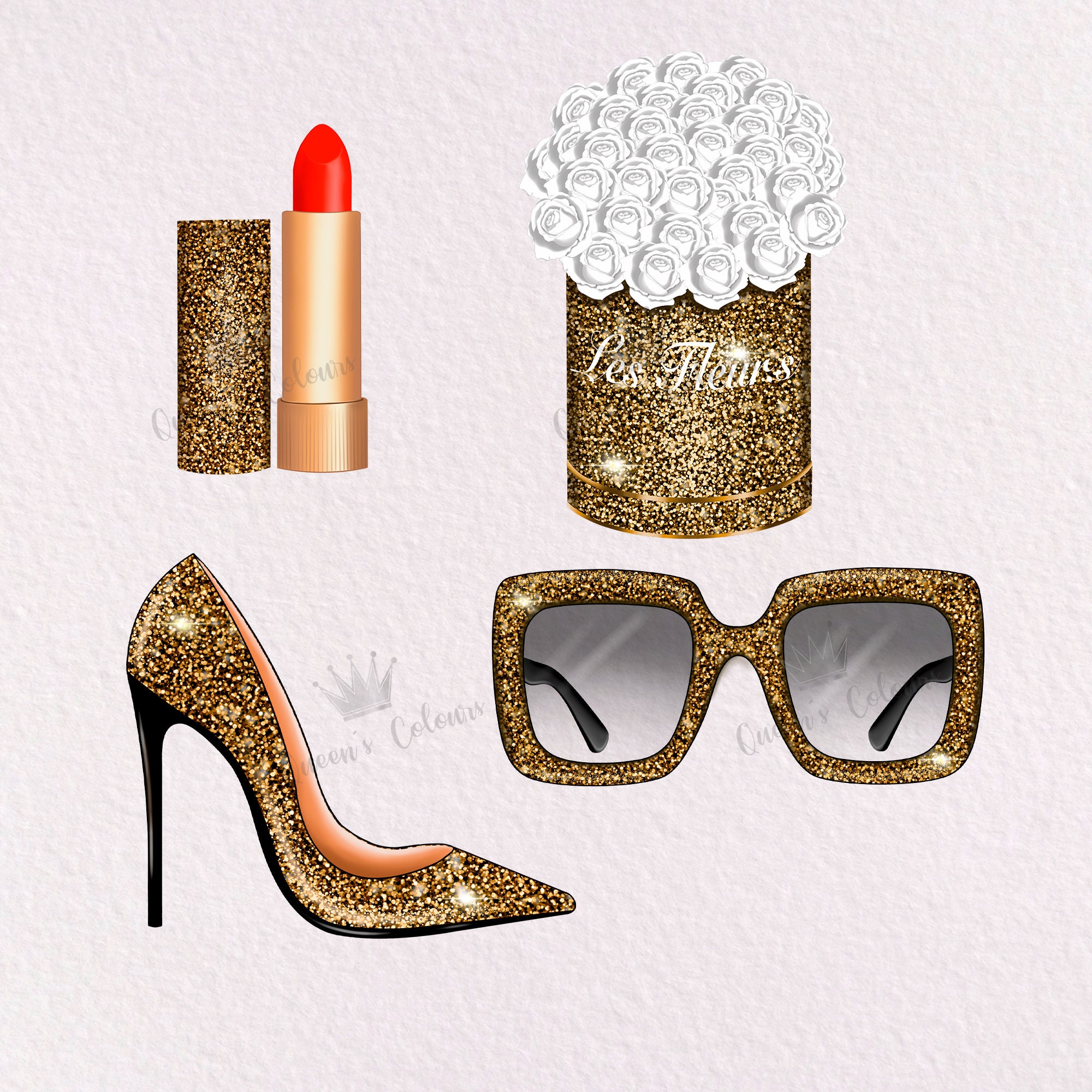 Glitter Planner Set Glitter Planner Clipart Glitter Planner Etsy