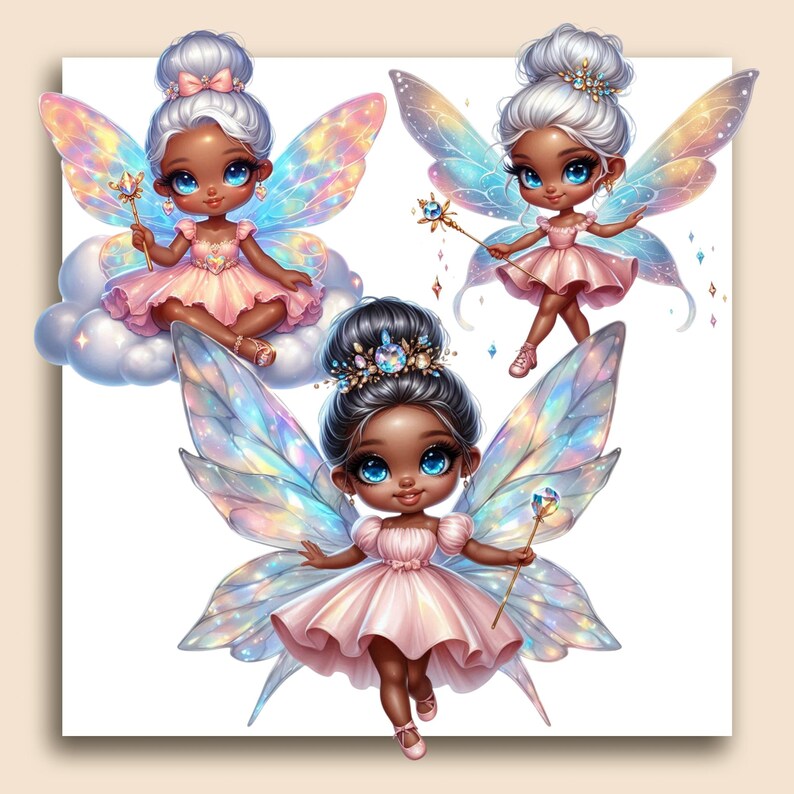 28 Png Black Cute Fairy Clipart, Little Fairy Girl Png, Afro Baby Fairy ...