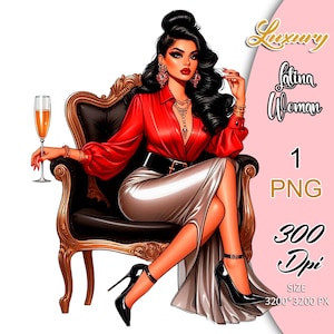 Hot Latina Queen Png, Hispanic Woman Png, Glam Latina Clipart, Latina Girl Clipart, Latina Girl Stickers, Proud Latina Png,  Latina Party.