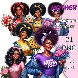 Clipart fête des mères, magnifique mère afro-américaine Png, Clipart maman, meilleur clipart maman de tous les temps, maman Png, Clipart maman, maman noire Png.