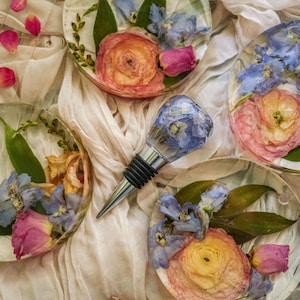 Servicios adicionales de conservación floral: Recuerdos de ramos de boda, compromiso, funeral, revelación de género, bautizo, homenaje a mascotas, graduación, novia Wine stopper 1 piece