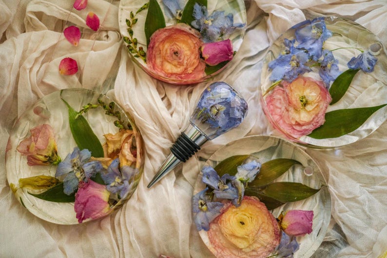 Servicios adicionales de conservación floral: Recuerdos de ramos de boda, compromiso, funeral, revelación de género, bautizo, homenaje a mascotas, graduación, novia Wine stopper 1 piece