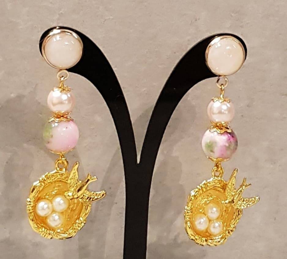 Boucles D'oreilles Pendantes Noir Et Doré En Cuir - Modèle Clip, Fantaisie, Neuves étiquetées