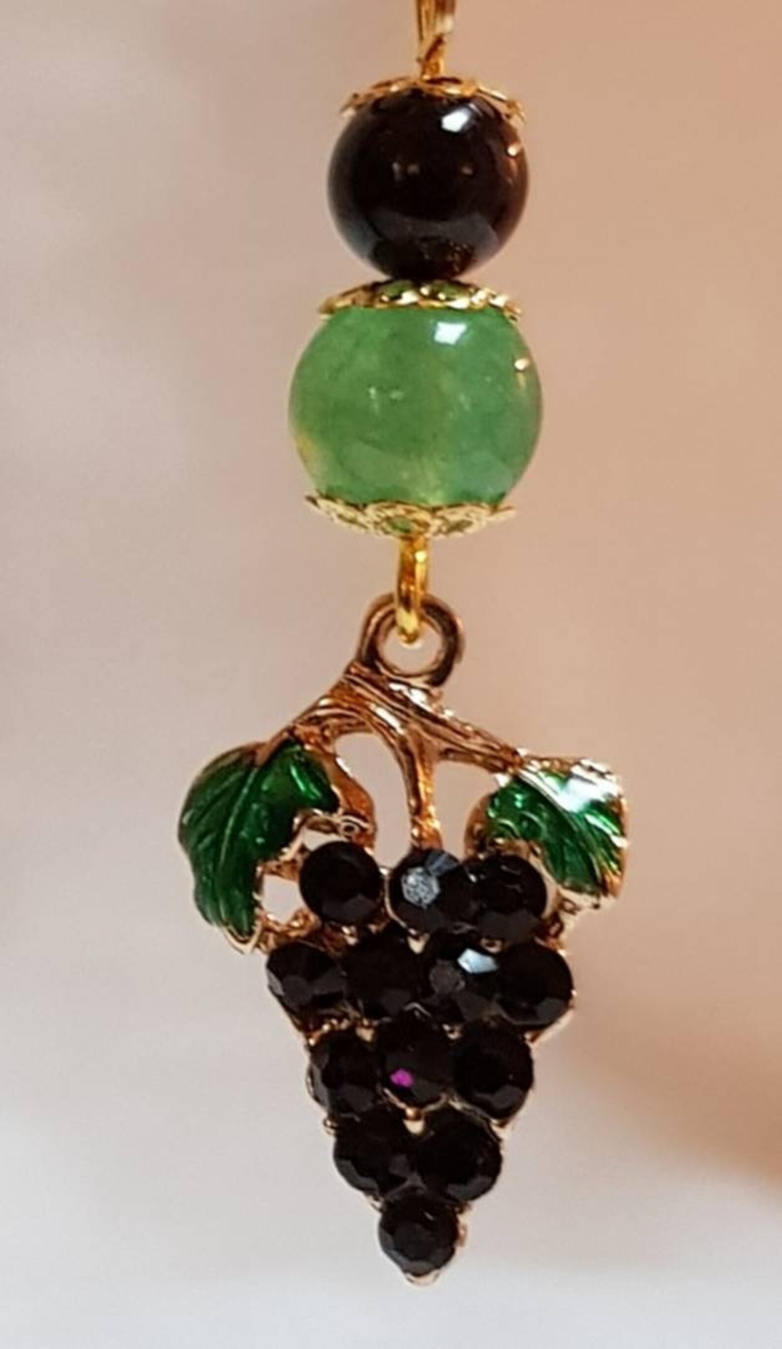 Acrylique Violet Avon Vintage, Boucles D'oreilles Clip Raisin