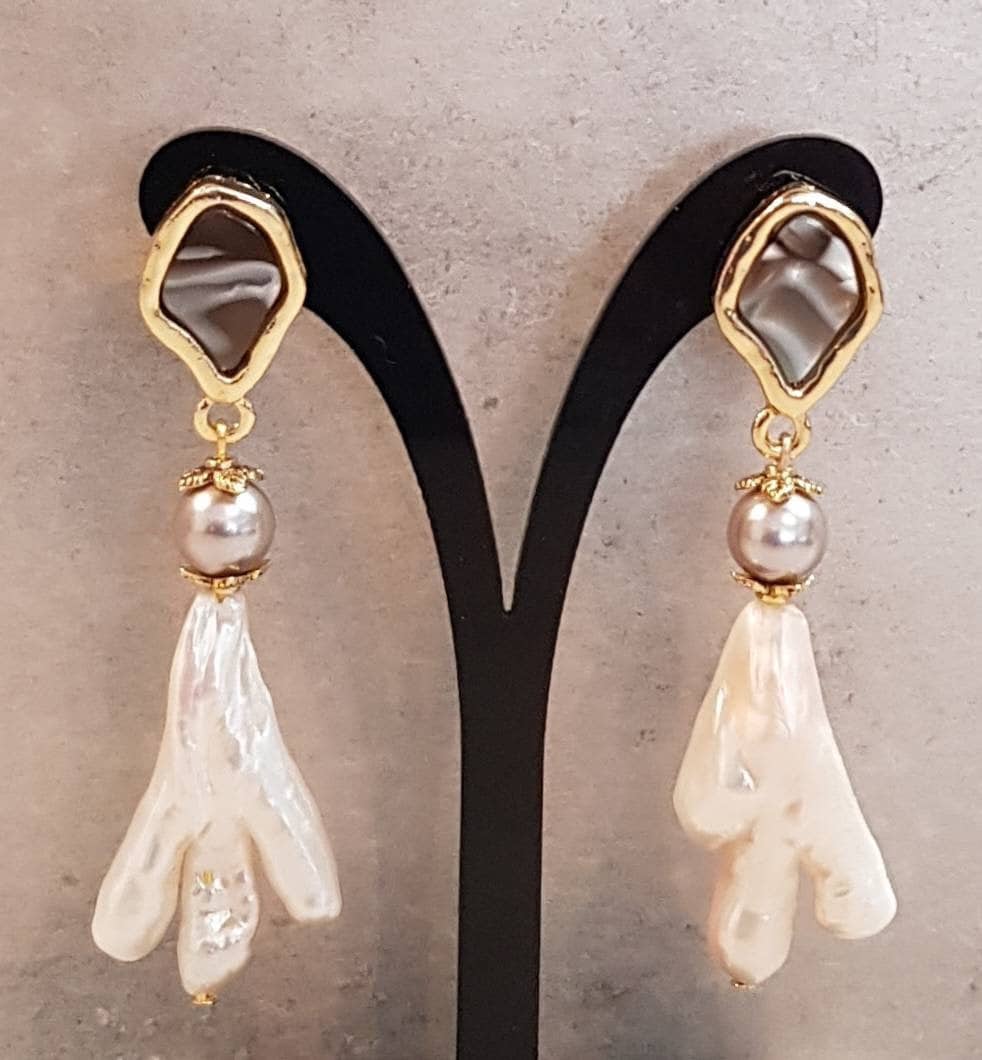 Boucles d'oreilles en Nacre irisée