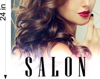 Hair Salon 02 Photo-Realistic Paper Poster Premium Interior Inside Sign Marketing Wall Window Non-Laminated Vertical