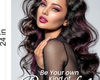 Hair Salon 32 Photo-Realistic Paper Poster Premium Interior Inside Sign Services Wall Window Non-Laminated Beauty Color Vertical