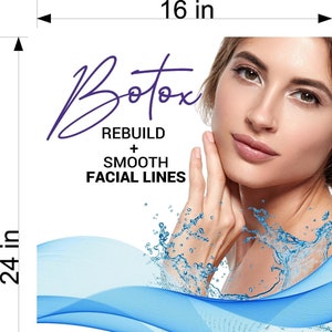 Botox 02 Póster de papel fotorrealista Premium Cartel interior Publicidad Pared Ventana Cosmética Servicio médico No laminado Vertical
