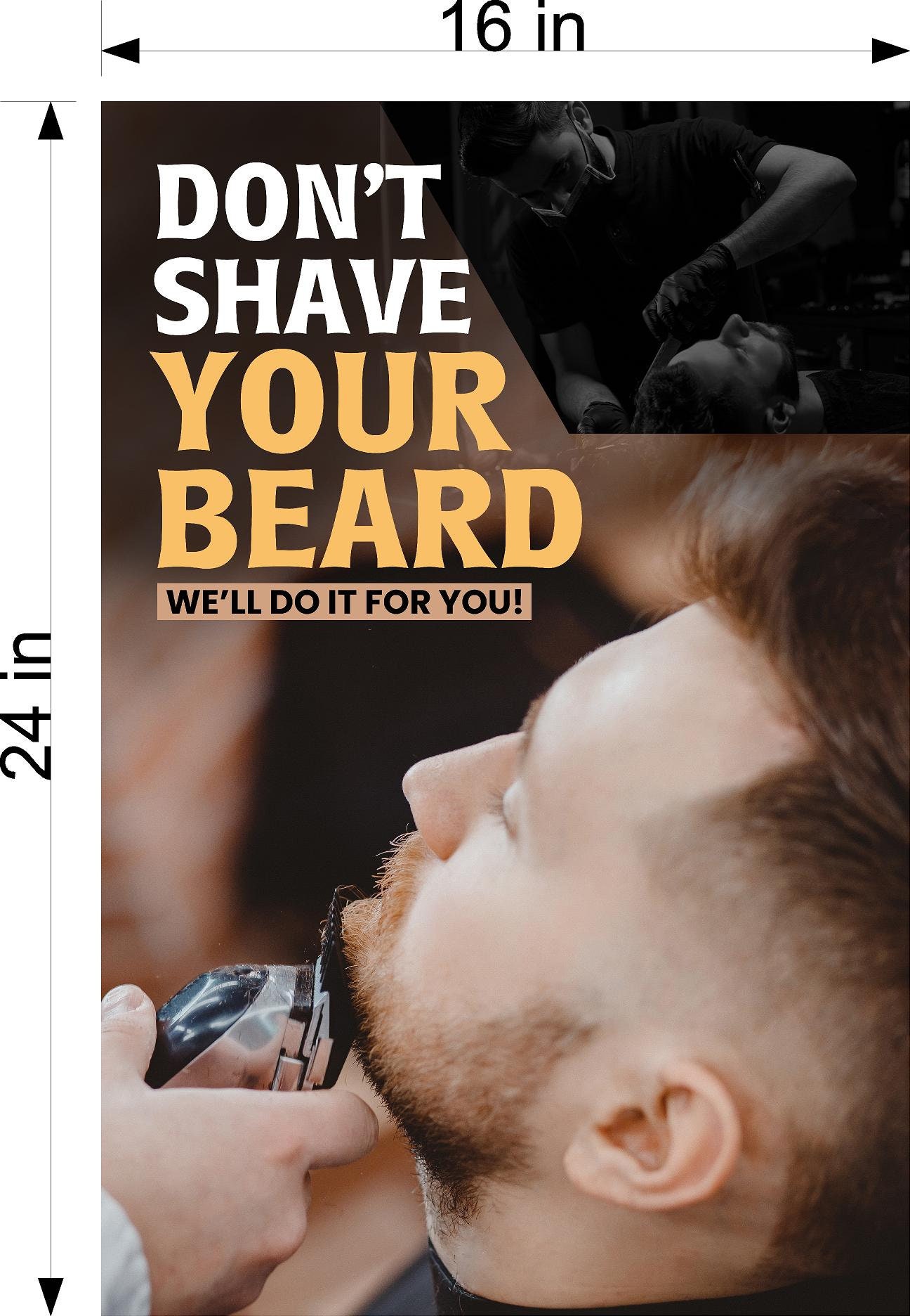 Barber 01 Photo-Realistic Paper Poster Premium Interior Sign Advertising Wall Window Haircut Men Man Non-Laminated Vertical