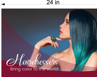 Hair Salon 50 Photo-Realistic Paper Poster Premium Interior Inside Sign Marketing Wall Window Non-Laminated Beauty Color Horizontal