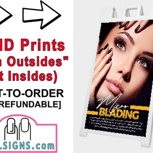 Permanent A-Frame SIGNS SIGNICADE White 36&quot; X 24&quot; 21, 22 ,23 ,24, 25, 26, 27, 28 Make-Up Microblading Sidewalk Portable Display Posters