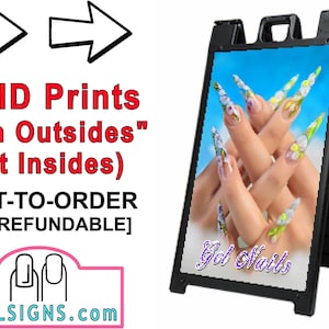 Gel A-Frame Sign SIGNICADE BLACK 36&quot; X 24&quot; 01, 02, 03, 04, 05, 06, 07 Nail Salon Sidewalk Portable Display Posters