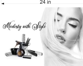 Hair Salon 39 Photo-Realistic Paper Poster Premium Interior Inside Sign Marketing Wall Window Non-Laminated Beauty Color Horizontal