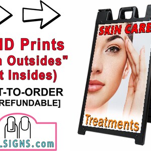 Skin Care A-Frame SIGNS SIGNICADE BLACK 36&quot; X 24&quot; 01, 02, 03, 04, 05, 06, 07 Treatment Care Sidewalk Portable Display Posters