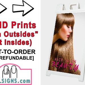 Hair Salon A-Frame Sign SIGNICADE White 36&quot; X 24&quot; 01, 02, 05, 06, 07, 08 Sidewalk Portable Display Posters